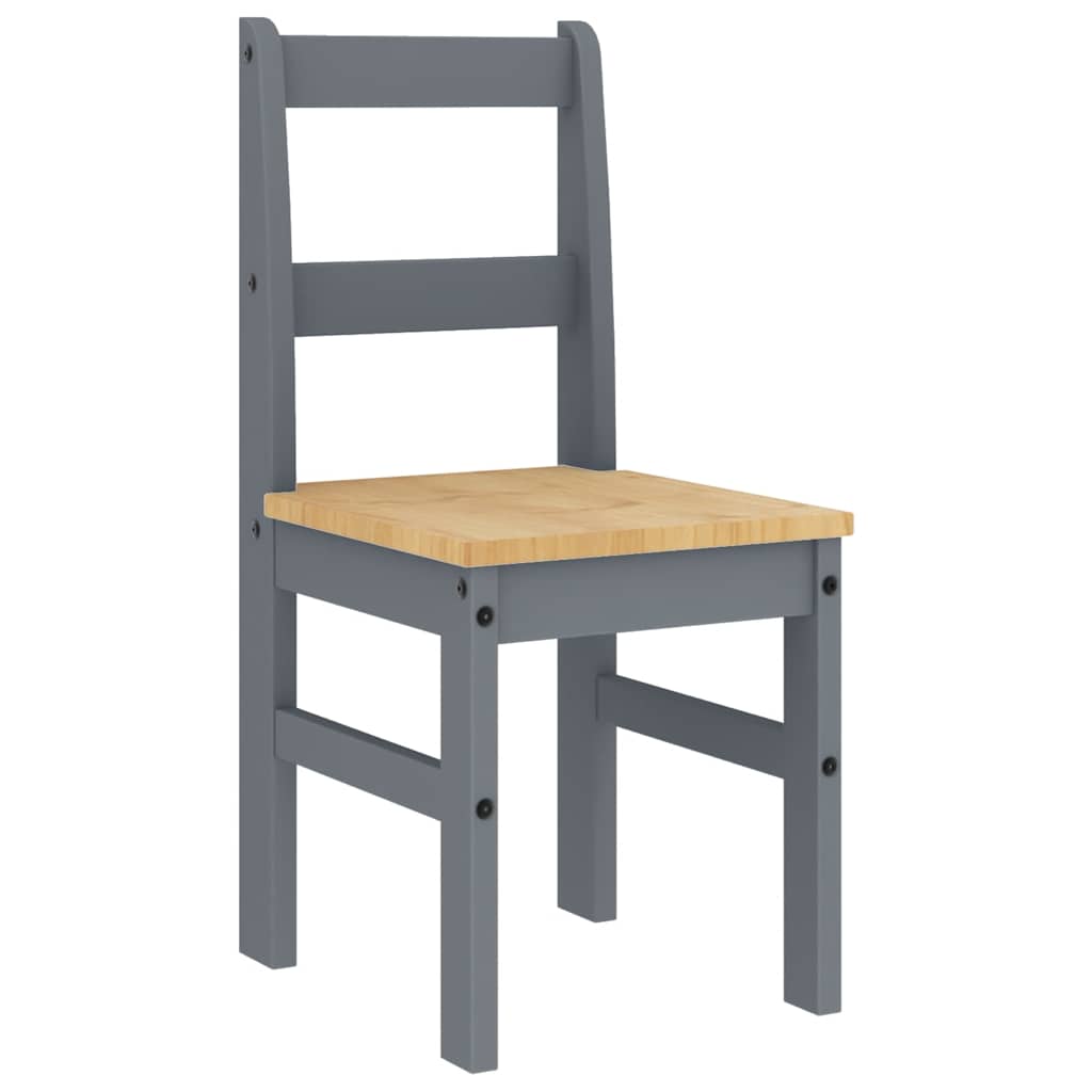 Ensemble à manger PANAMA 4 pcs gris bois de pin massif - XIOS