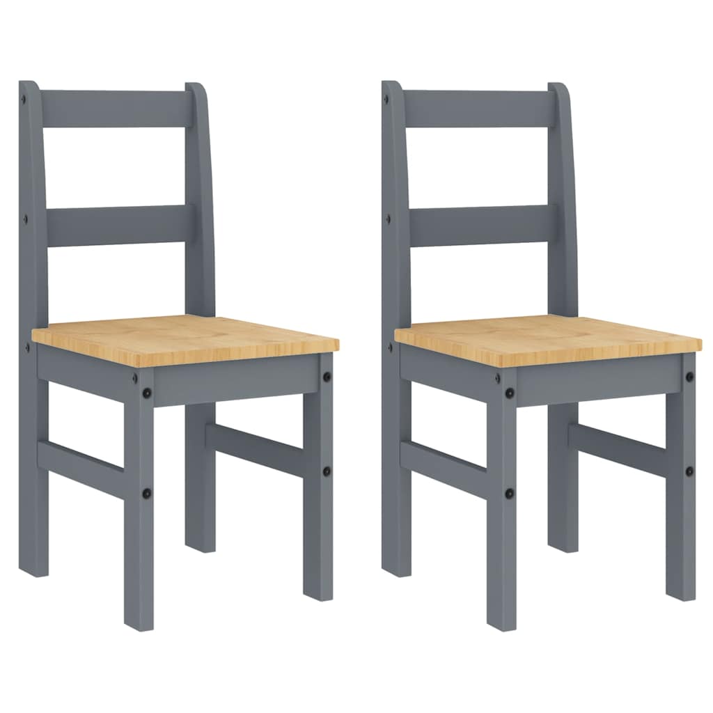 Ensemble à manger PANAMA 4 pcs gris bois de pin massif - XIOS
