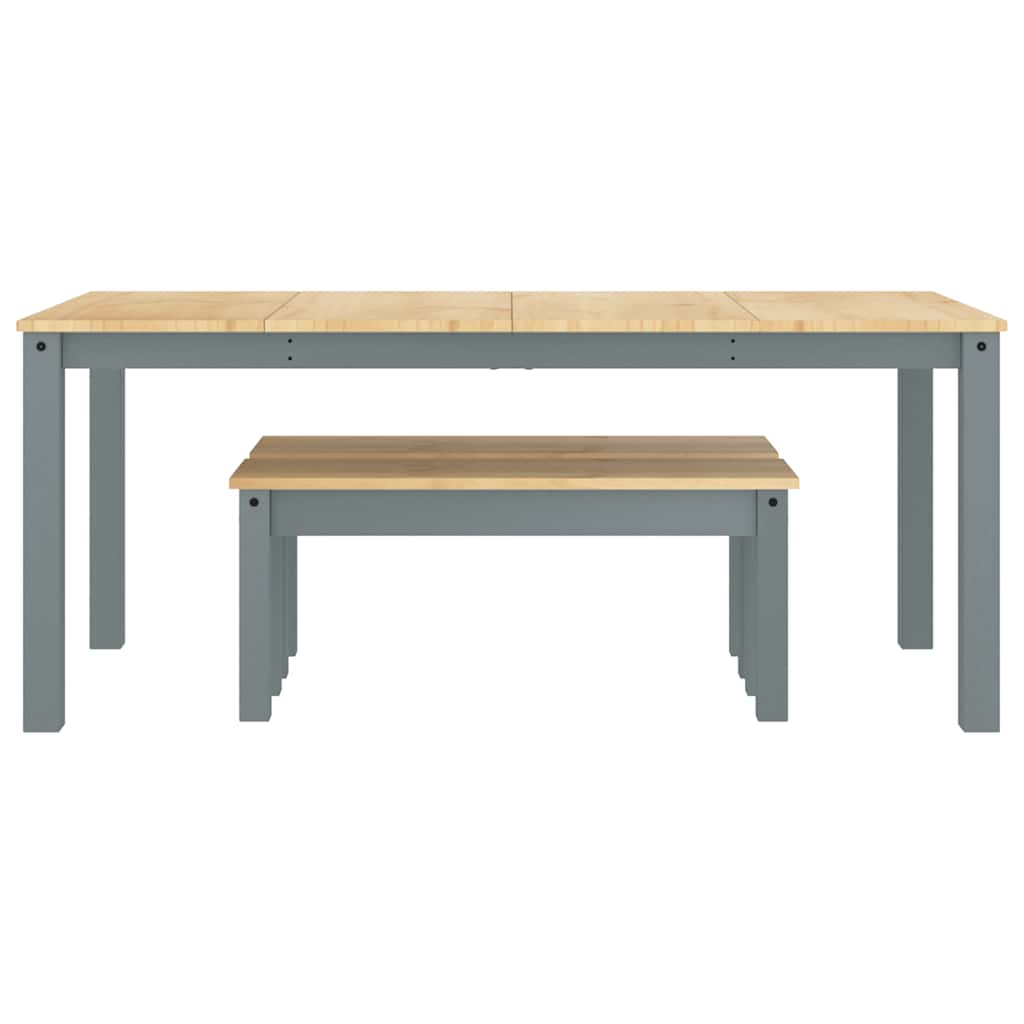 Ensemble à manger PANAMA 3 pcs gris bois de pin massif - XIOS