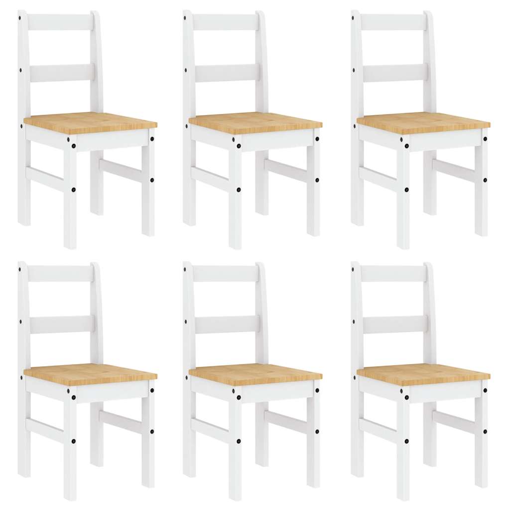 Ensemble à manger Panama 7 pcs blanc bois de pin massif - XIOS