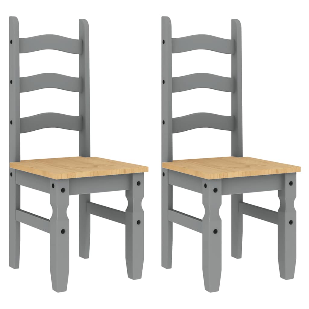 Ensemble à manger PANAMA 3 pcs gris bois de pin massif - XIOS