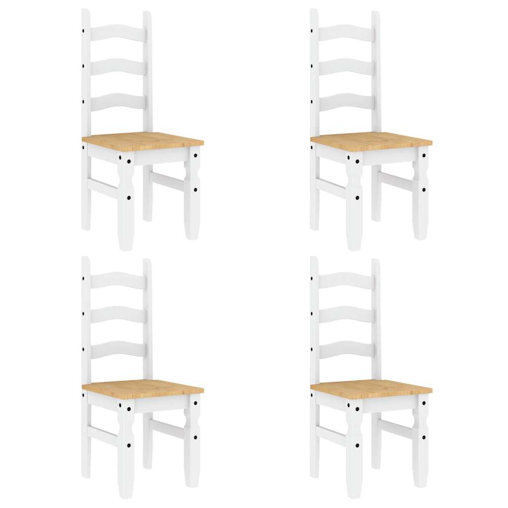 Ensemble à manger PANAMA 5 pcs blanc bois de pin massif - XIOS