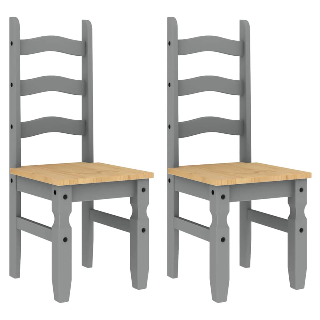 Ensemble à manger PANAMA 3 pcs gris bois de pin massif - XIOS