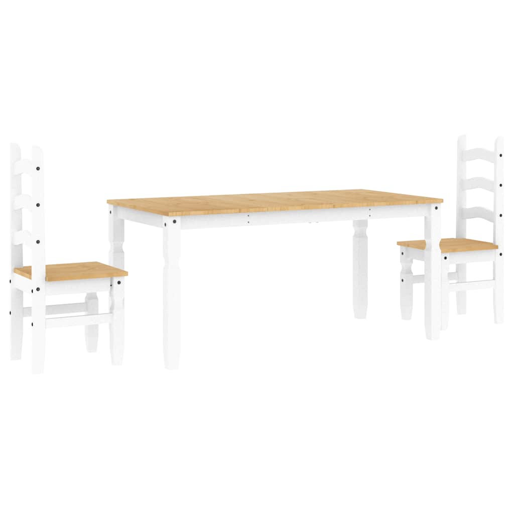 Ensemble à manger Panama 3 pcs blanc bois de pin massif - XIOS