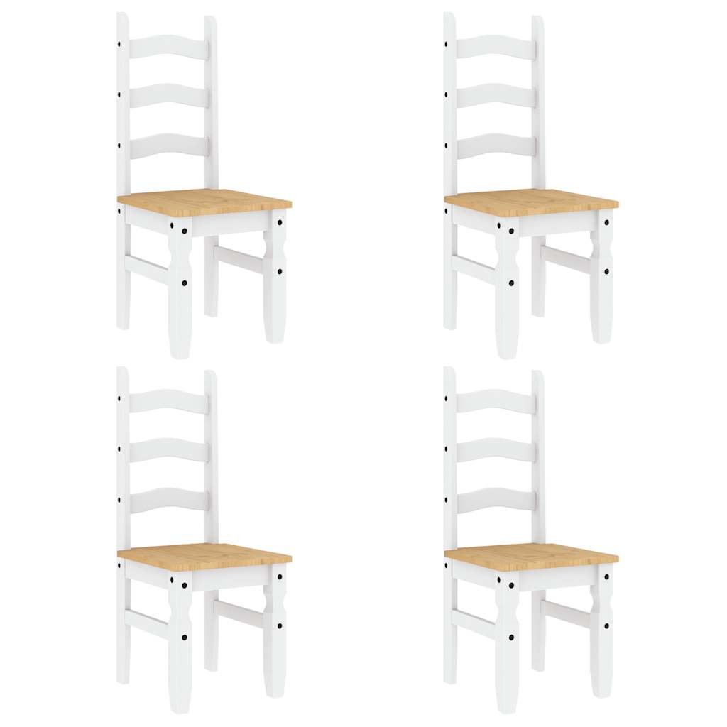 Ensemble à manger PANAMA 5 pcs blanc bois de pin massif - XIOS