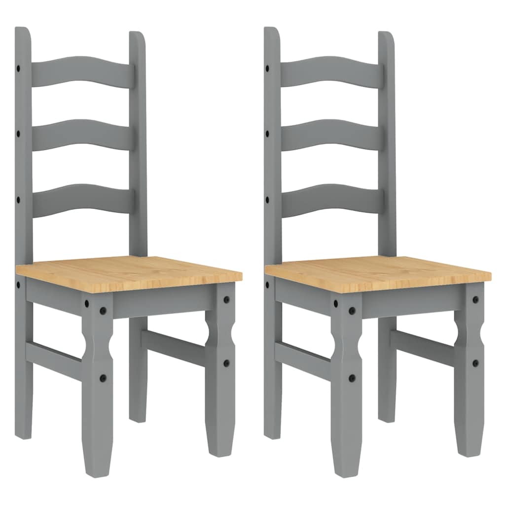 Ensemble à manger PANAMA 3 pcs gris bois de pin massif - XIOS