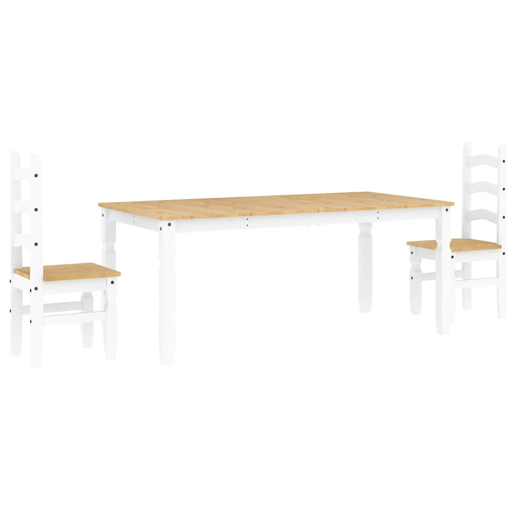 Ensemble à manger Panama 3 pcs blanc bois de pin massif - XIOS