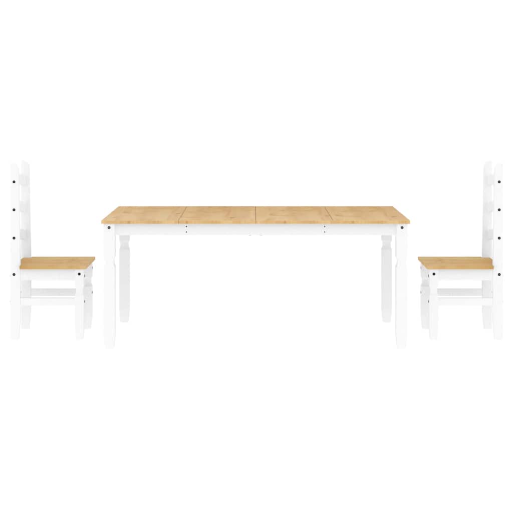Ensemble à manger Panama 3 pcs blanc bois de pin massif - XIOS