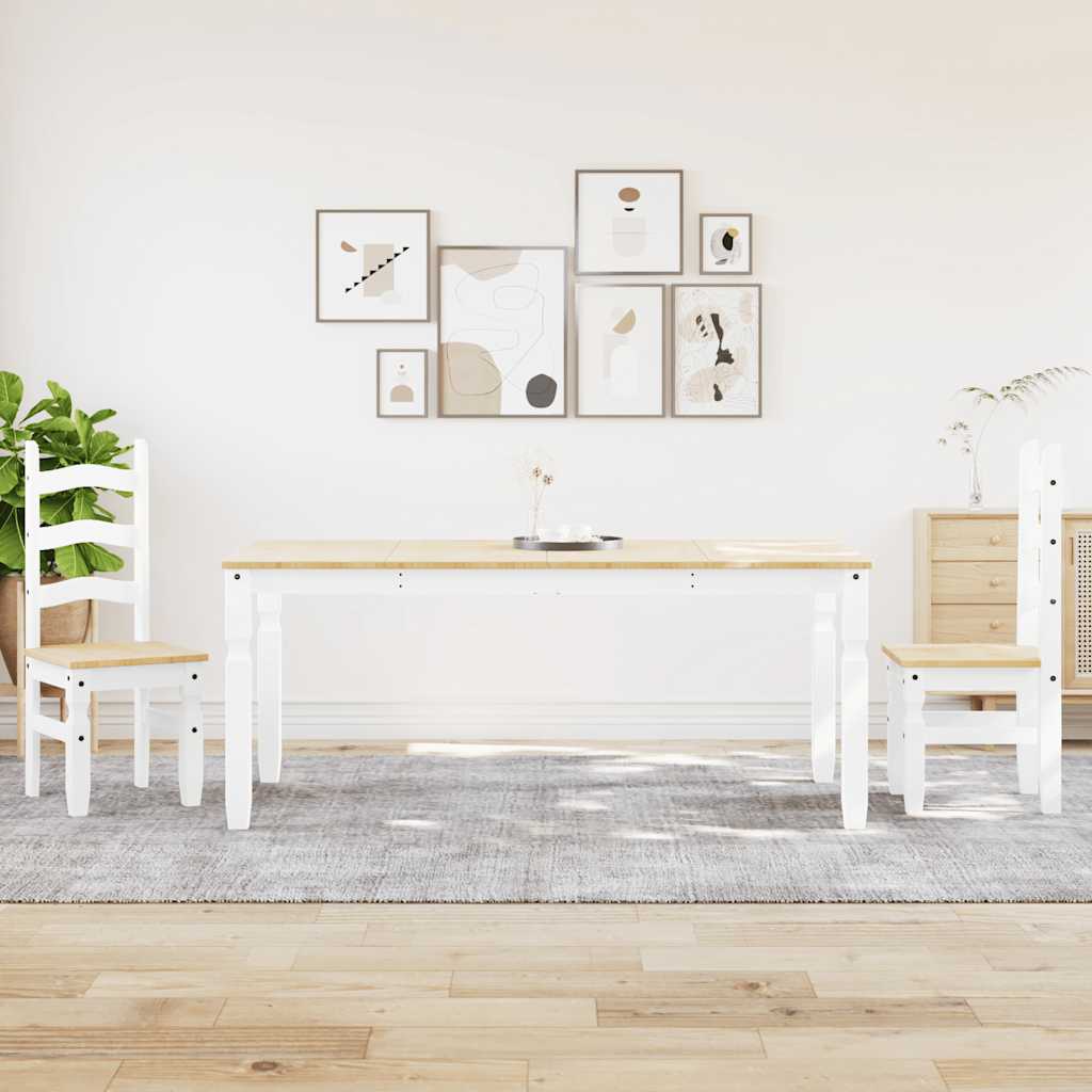 Ensemble à manger Panama 3 pcs blanc bois de pin massif - XIOS