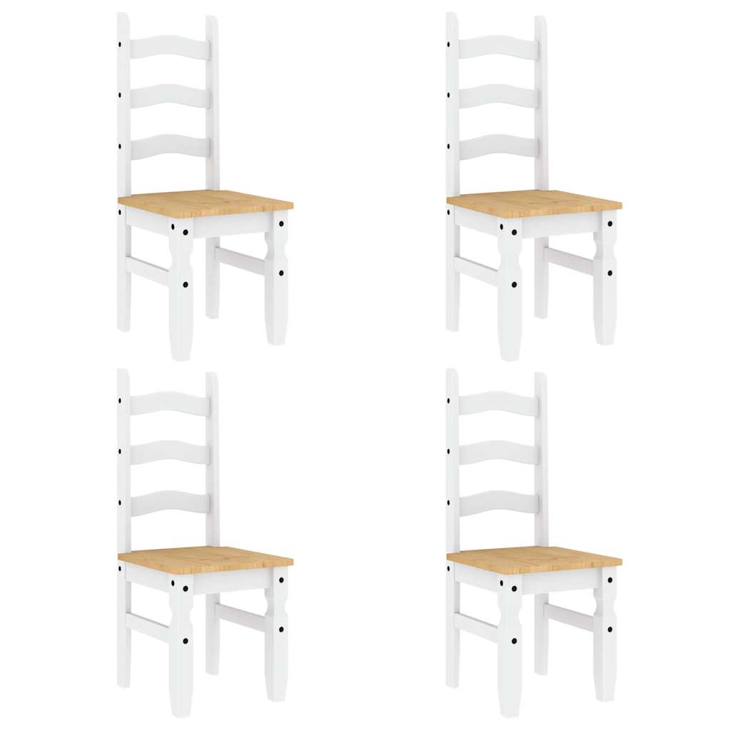 Ensemble à manger PANAMA 5 pcs blanc bois de pin massif - XIOS