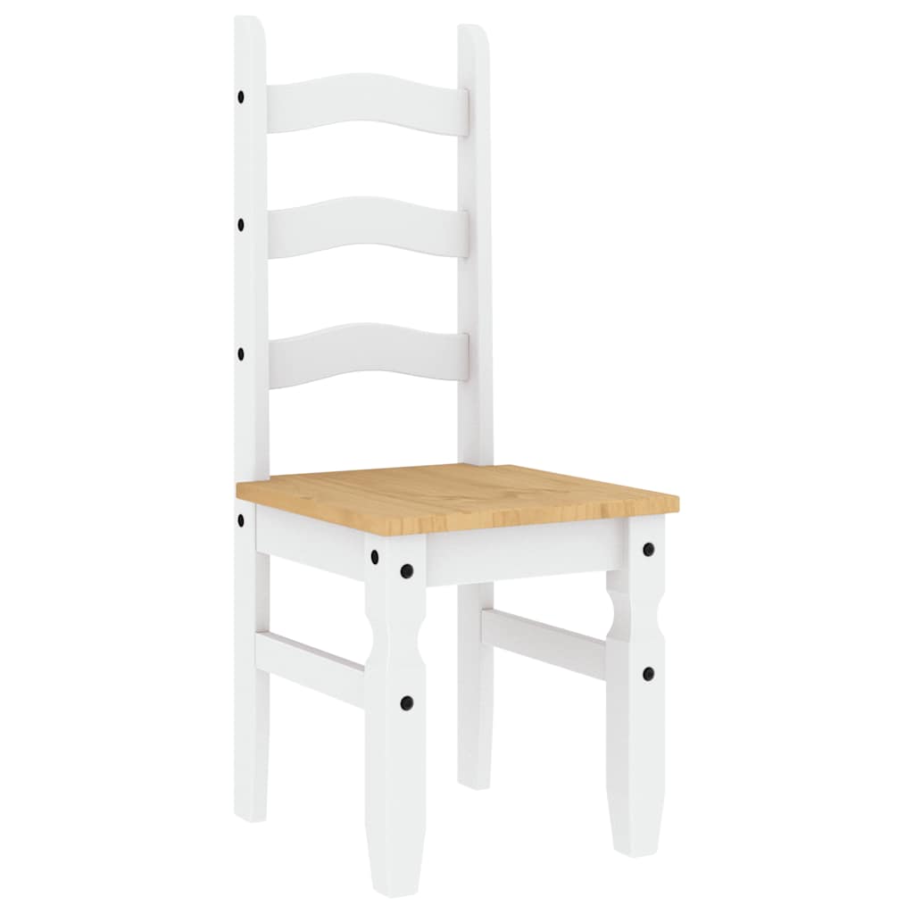 Ensemble à manger PANAMA 5 pcs blanc bois de pin massif - XIOS