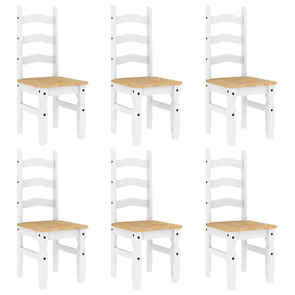 Ensemble à manger PANAMA 7 pcs blanc bois de pin massif - XIOS
