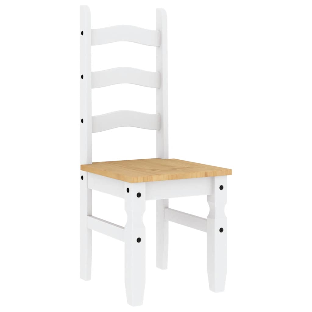 Ensemble à manger PANAMA 7 pcs blanc bois de pin massif - XIOS