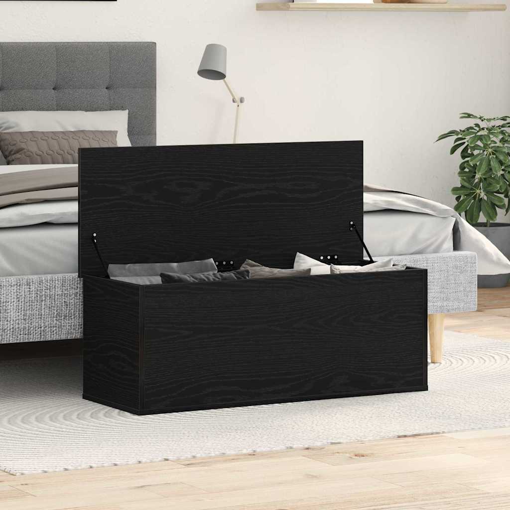 Boîte de Rangement Chêne noir 90 x 35 x 35 cm Bois d'ingénierie