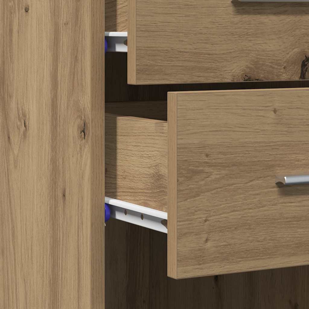 Haut Armoire avec tiroir chêne artisanal 30 x 42.5 x 185 cm - XIOS