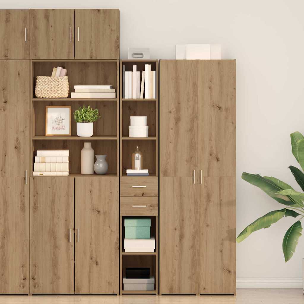 Haut Armoire avec tiroir chêne artisanal 30 x 42.5 x 185 cm - XIOS