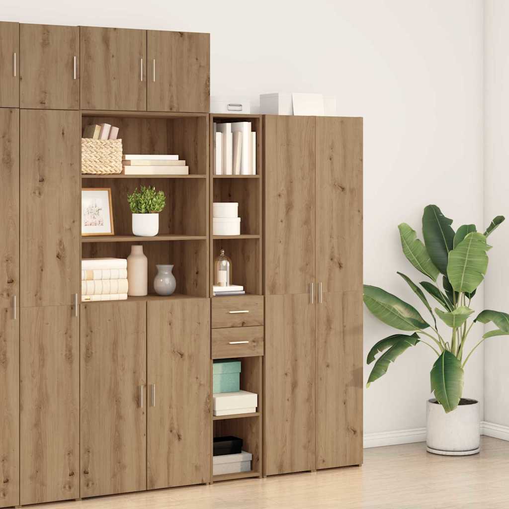 Haut Armoire avec tiroir chêne artisanal 30 x 42.5 x 185 cm - XIOS