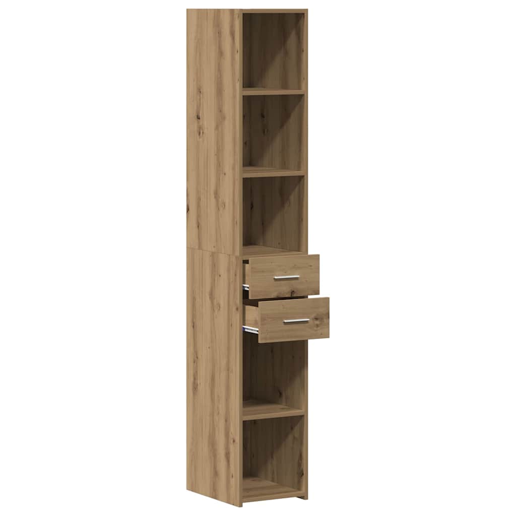 Haut Armoire avec tiroir chêne artisanal 30 x 42.5 x 185 cm - XIOS