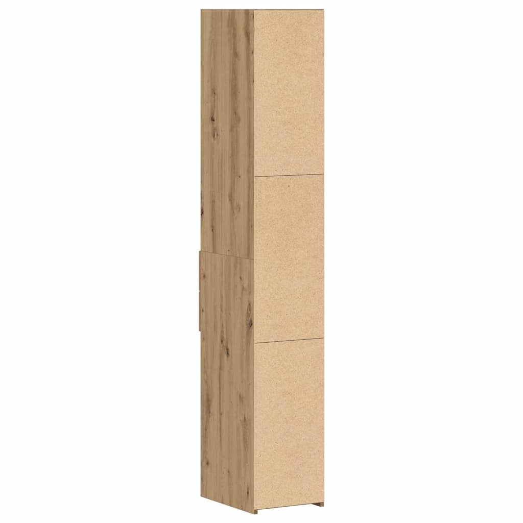 Haut Armoire avec tiroir chêne artisanal 30 x 42.5 x 185 cm - XIOS