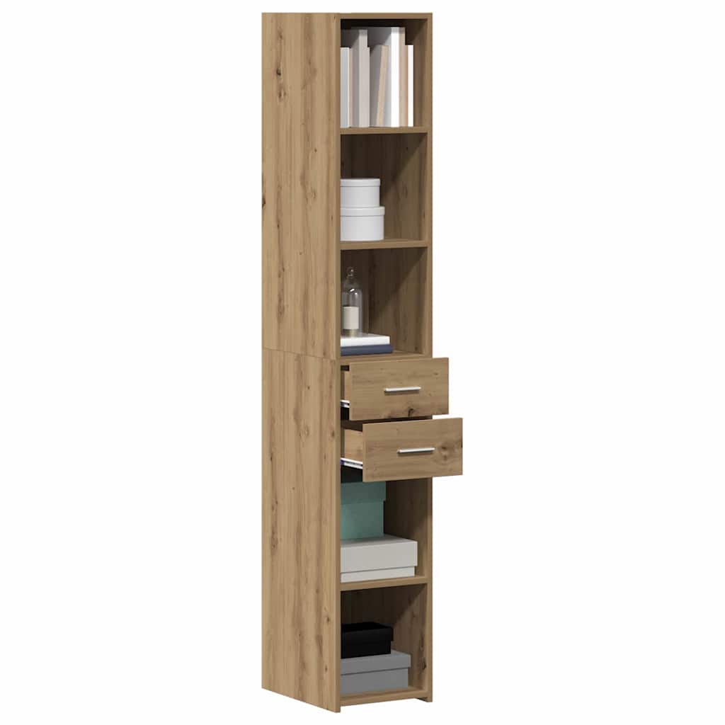 Haut Armoire avec tiroir chêne artisanal 30 x 42.5 x 185 cm - XIOS