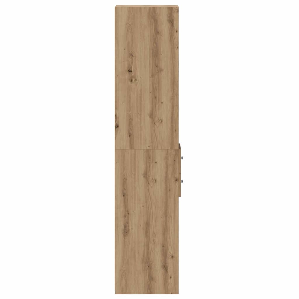 Haut Armoire avec tiroir chêne artisanal 30 x 42.5 x 185 cm - XIOS