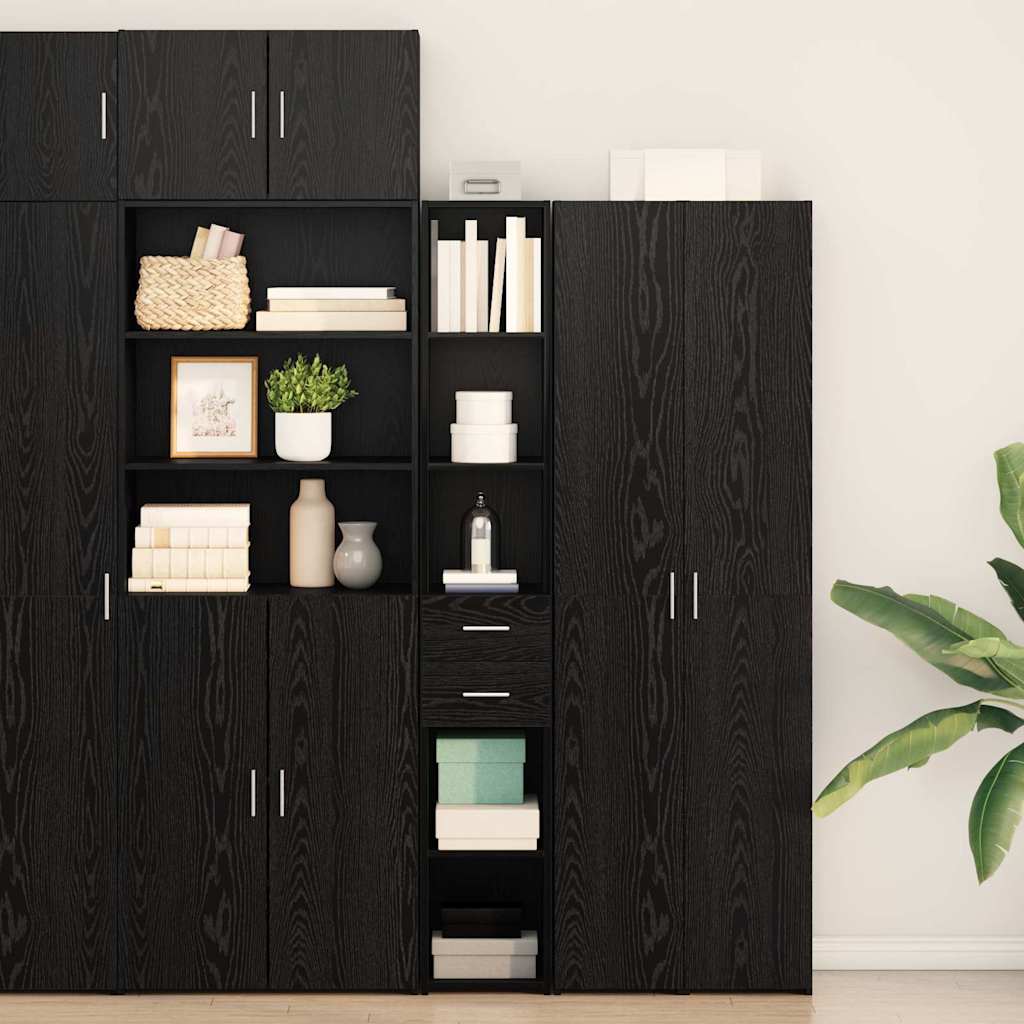 Haut Armoire Chêne noir 30 x 42.5 x 185 cm Bois d'ingénierie - XIOS