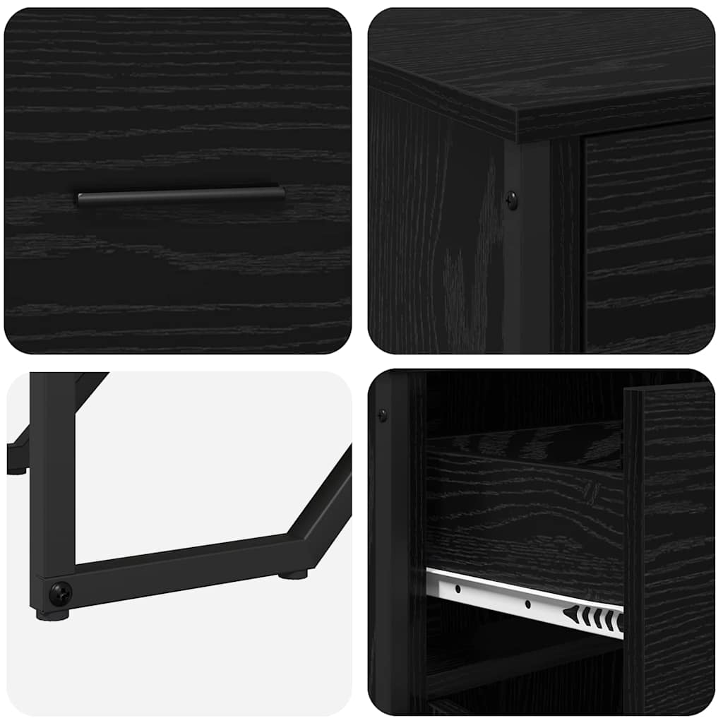 Buffet avec tiroir Chêne noir 97 x 32,5 x 74,5 cm - XIOS