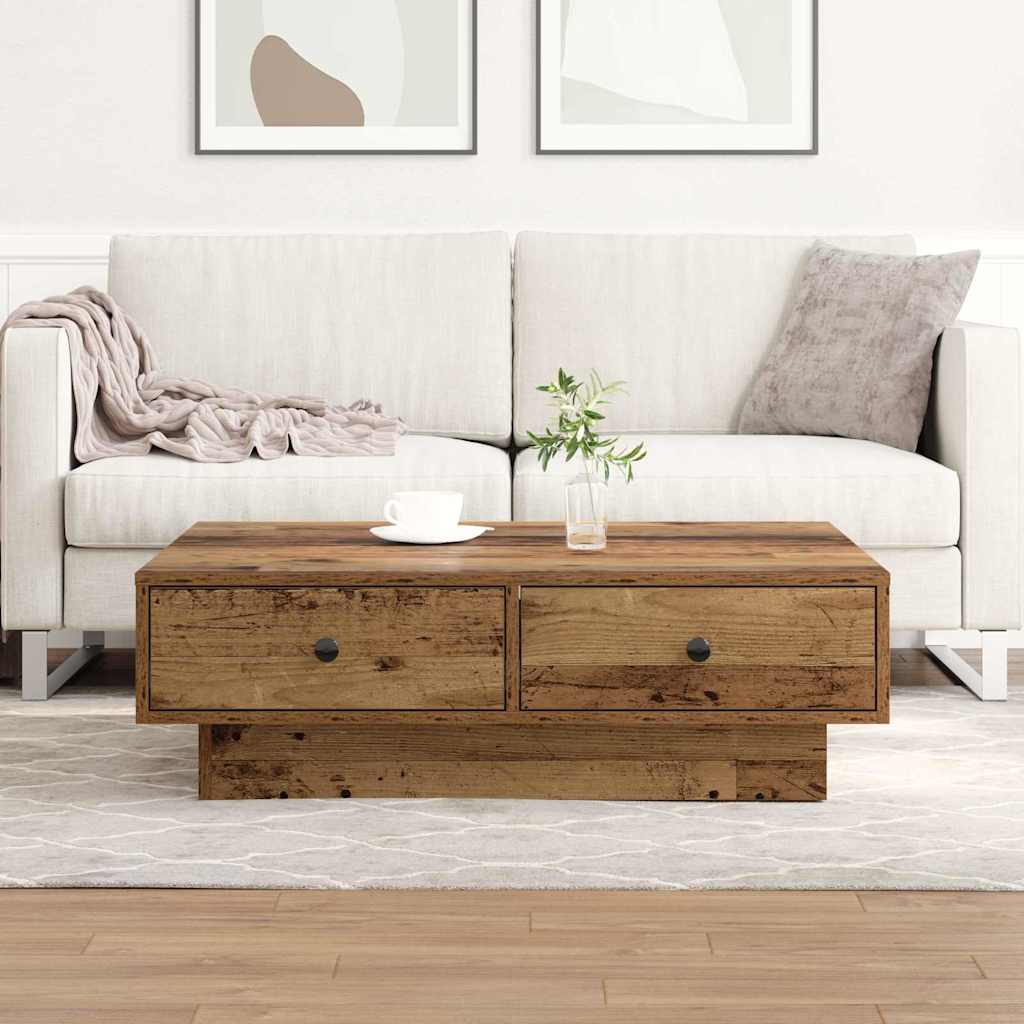 Table basse Bois ancien 90 x 90 x 28 cm Bois d'ingénierie