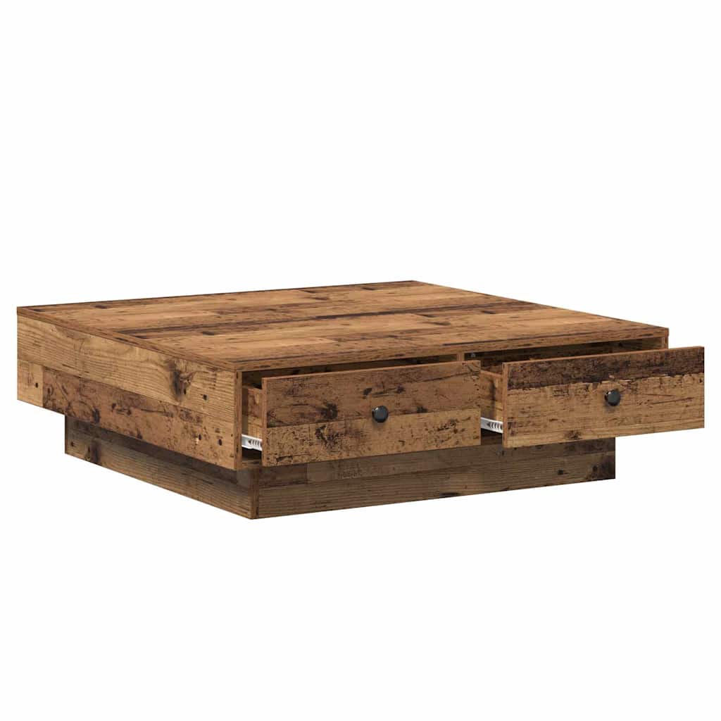Table basse Bois ancien 90 x 90 x 28 cm Bois d'ingénierie - XIOS