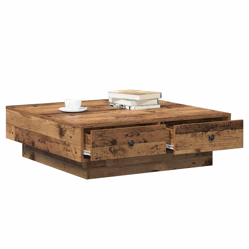 Table basse Bois ancien 90 x 90 x 28 cm Bois d'ingénierie - XIOS