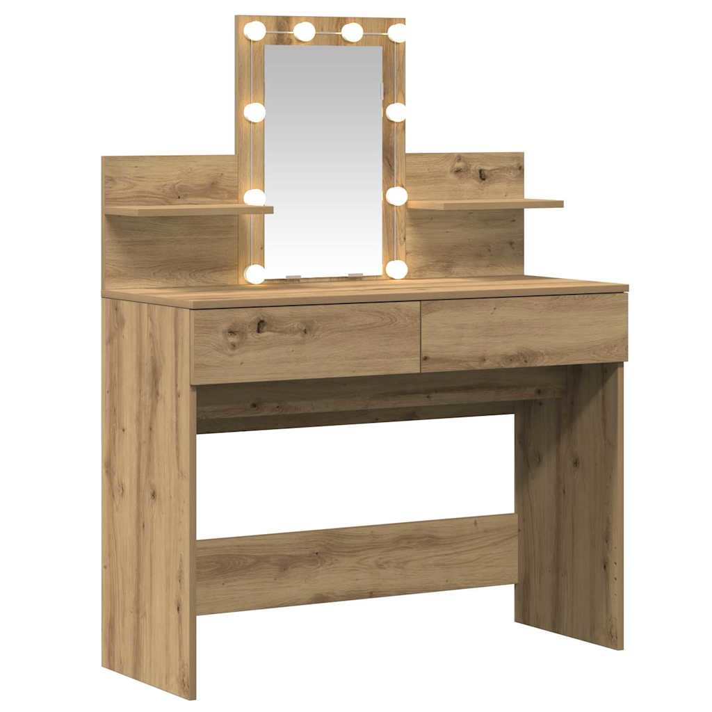 Table de Toilette avec tiroir Chêne artisanal 100 x 40 x 130 cm - XIOS