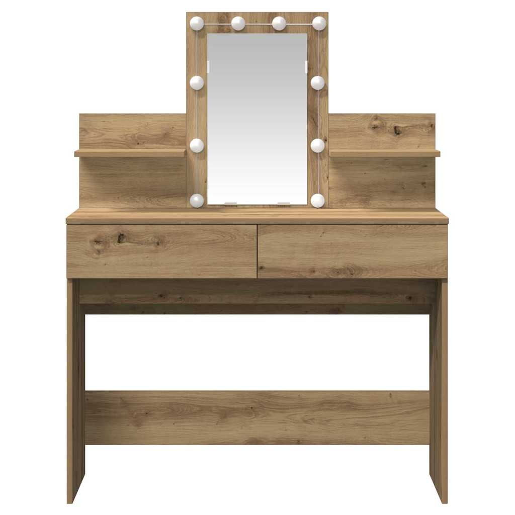 Table de Toilette avec tiroir Chêne artisanal 100 x 40 x 130 cm - XIOS
