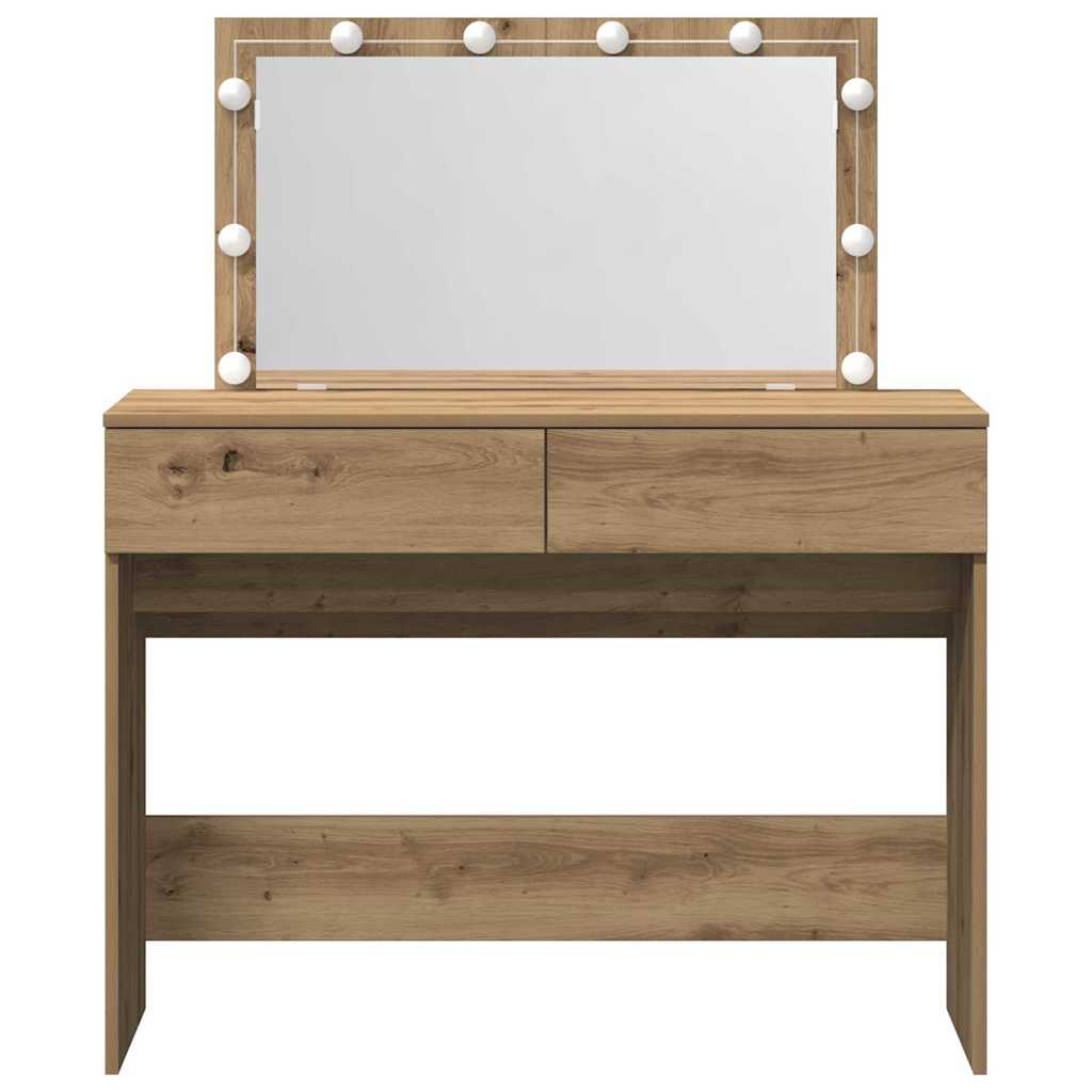 Table de Toilette avec tiroir Chêne artisanal 100 x 40 x 120 cm - XIOS