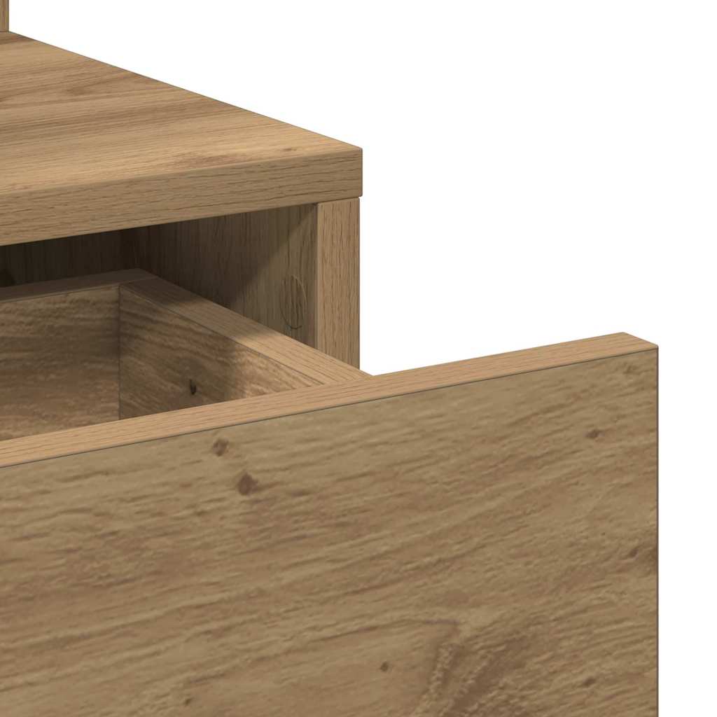 Table de Toilette avec tiroir Chêne artisanal 80 x 35 x 132 cm - XIOS