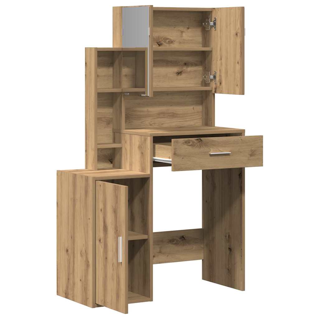 Table de Toilette avec tiroir Chêne artisanal 80 x 35 x 132 cm - XIOS