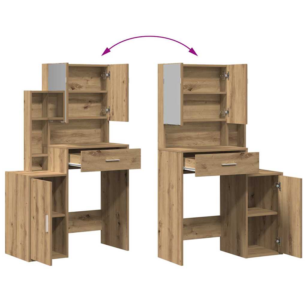 Table de Toilette avec tiroir Chêne artisanal 80 x 35 x 132 cm - XIOS