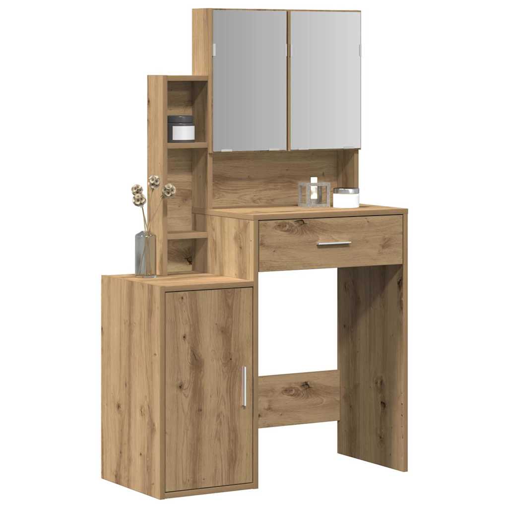 Table de Toilette avec tiroir Chêne artisanal 80 x 35 x 132 cm - XIOS