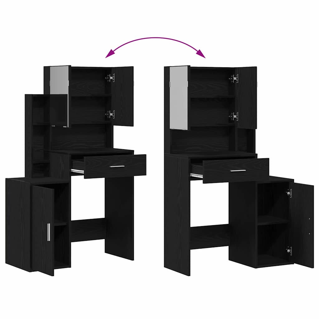 Coiffeuse Chêne noir 80 x 35 x 132 cm Bois d'ingénierie - XIOS