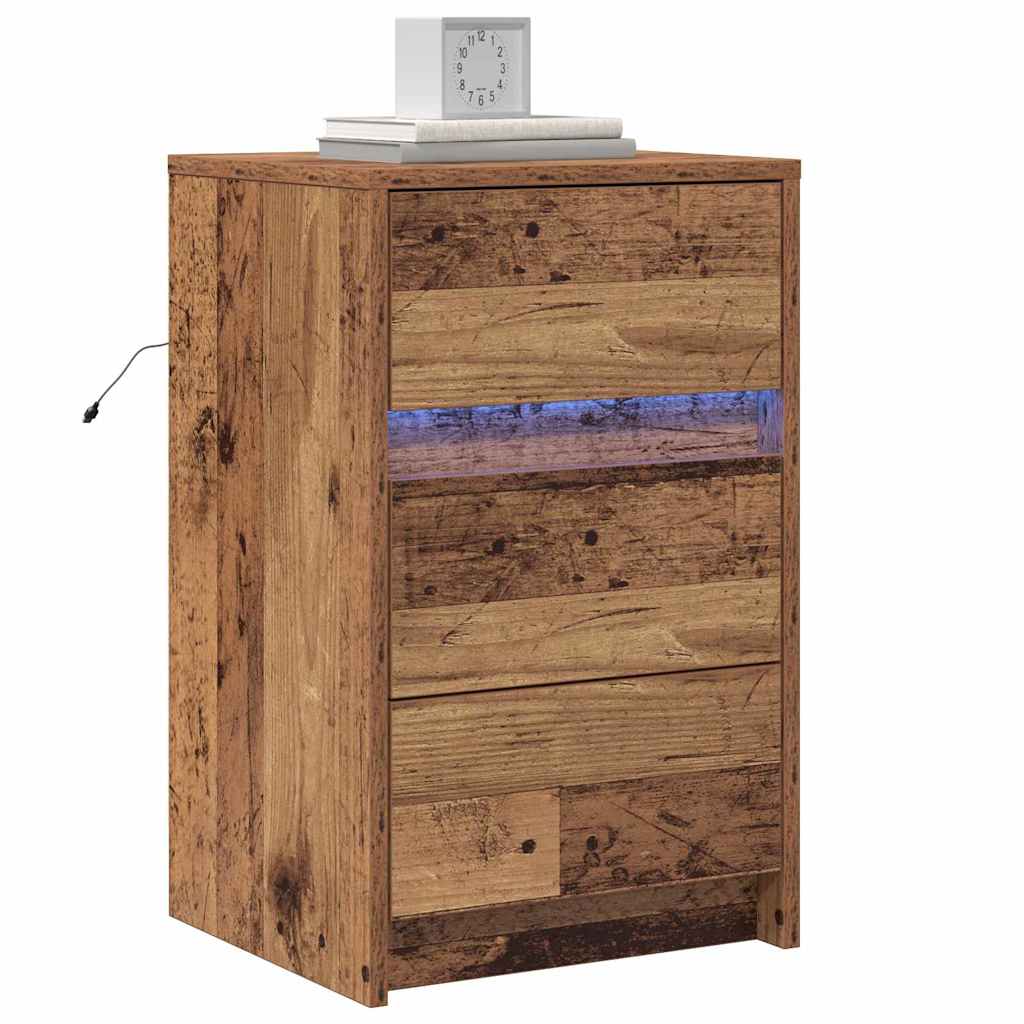 Cabinet de chevet Bois ancien 38 x 34 x 61 cm Bois d'ingénierie - XIOS