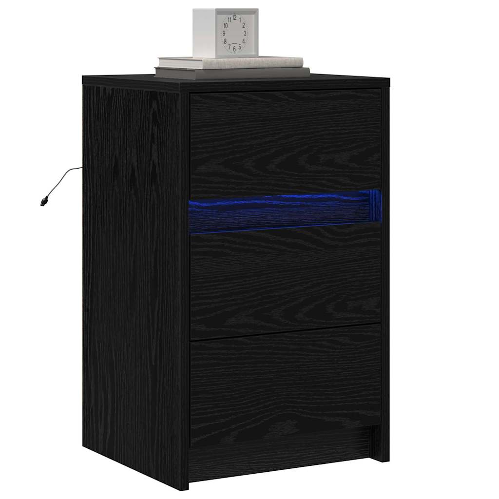Cabinet de chevet Chêne noir 38 x 34 x 61 cm Bois d'ingénierie - XIOS