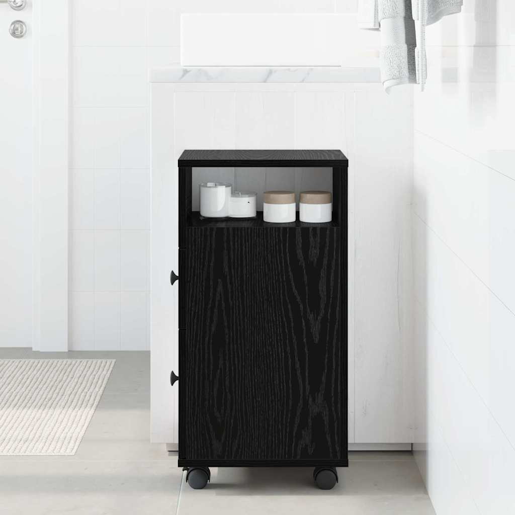 Ensemble de mobilier de salle de bain avec roue Chêne noir - XIOS