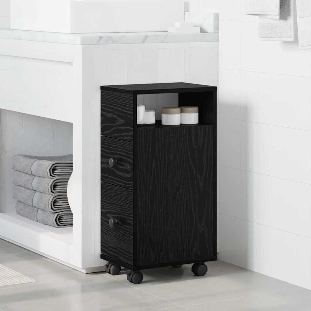 Ensemble de mobilier de salle de bain avec roue Chêne noir - XIOS