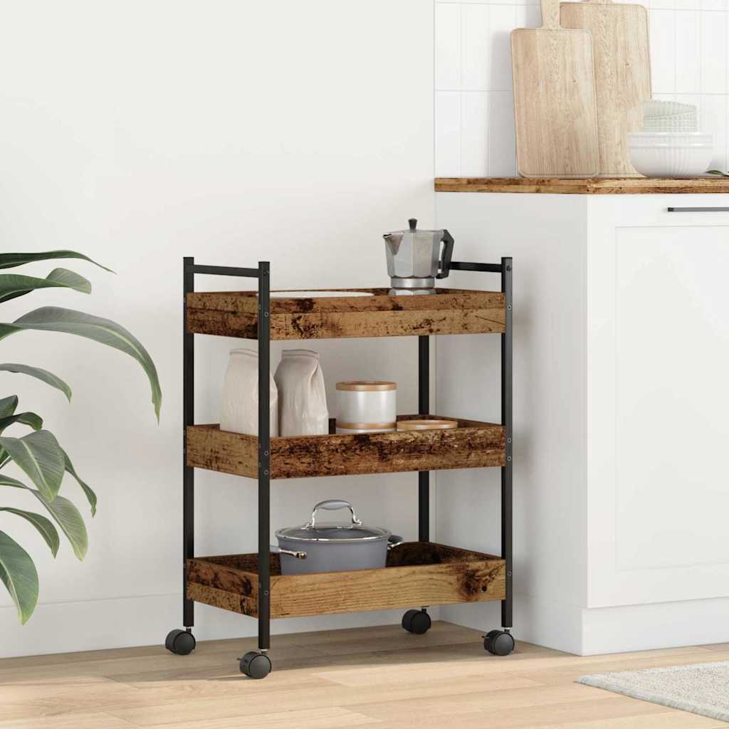 Chariot de cuisine Bois ancien 50 x 30 x 70 cm