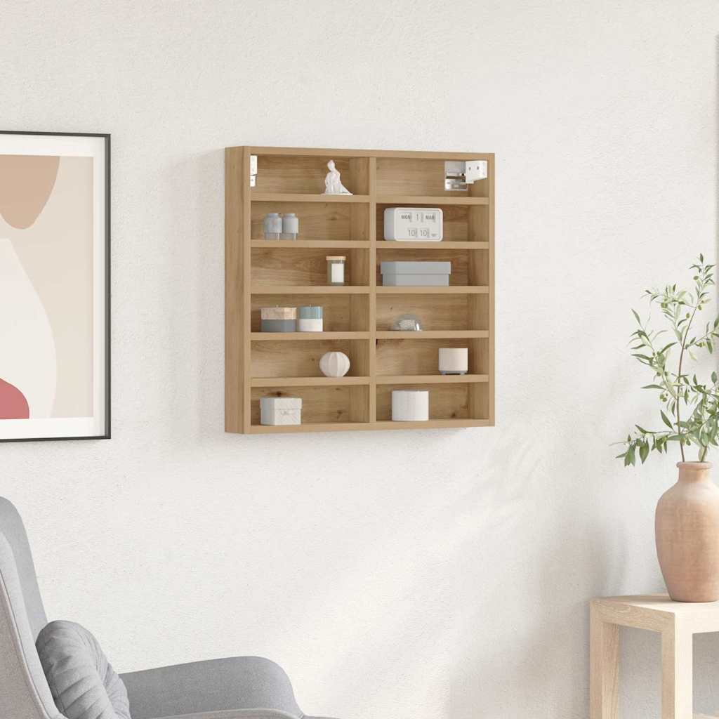 Vitrine Chêne artisanal 60 x 8,5 x 58 cm Bois d'ingénierie - XIOS