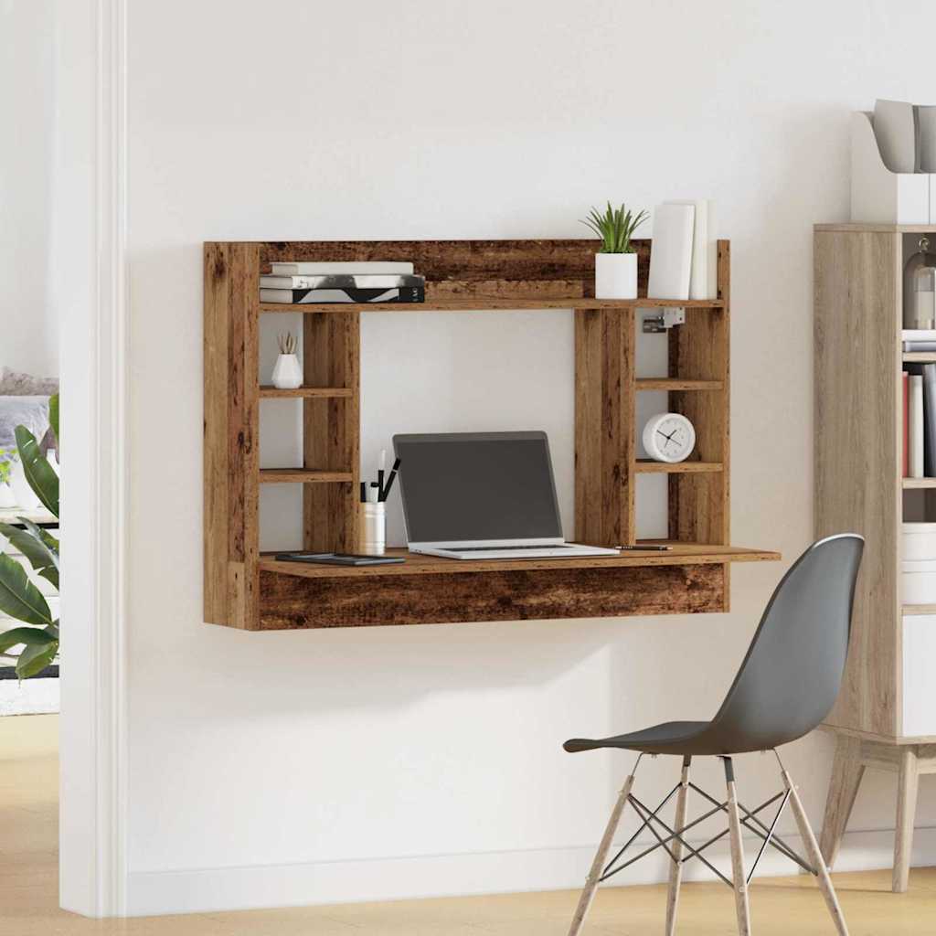 Bureau mural Bois ancien Bois d'ingénierie 105 x 48 x 75 cm - XIOS