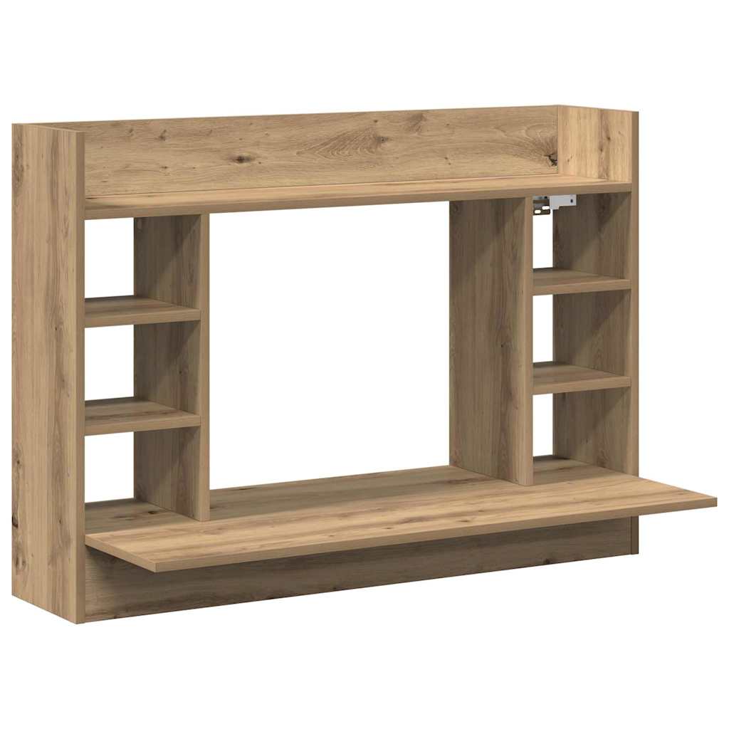 Bureau mural chêne artisanal Bois d'ingénierie 105 x 48 x 75 cm - XIOS