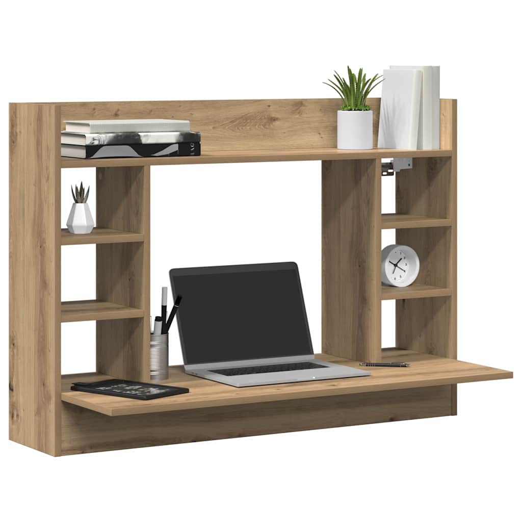 Bureau mural chêne artisanal Bois d'ingénierie 105 x 48 x 75 cm - XIOS