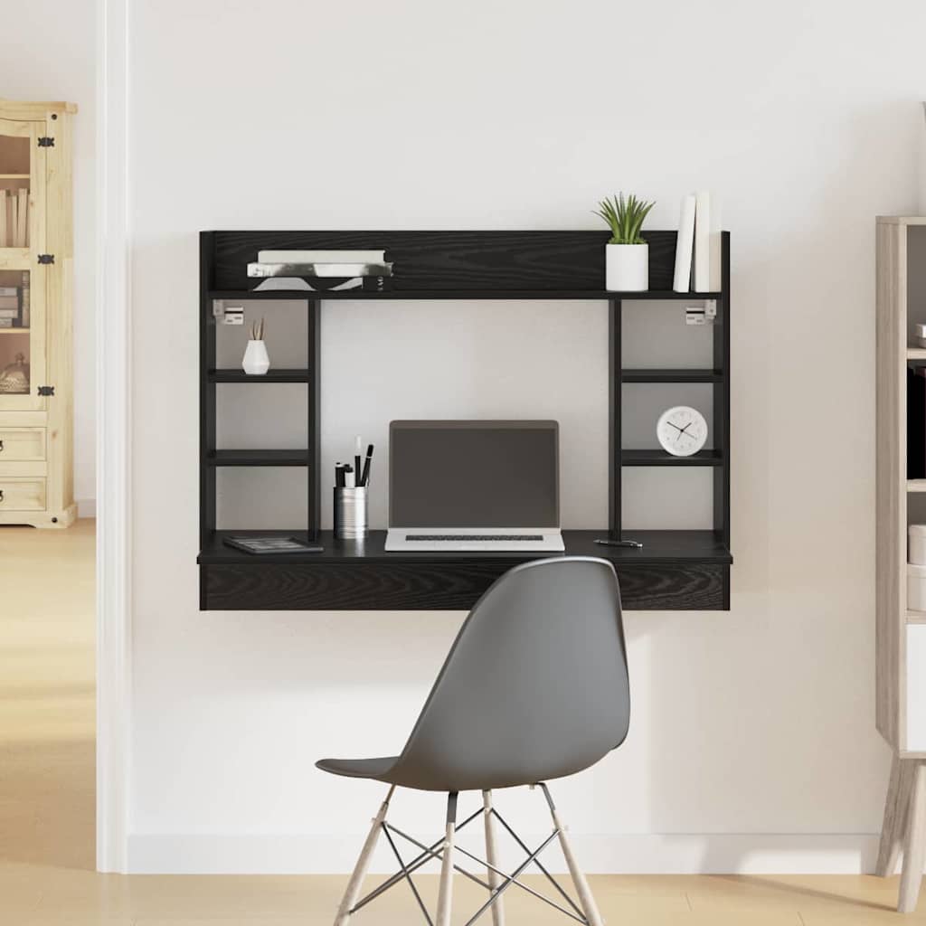 Bureau mural Chêne noir Bois d'ingénierie 105 x 48 x 75 cm