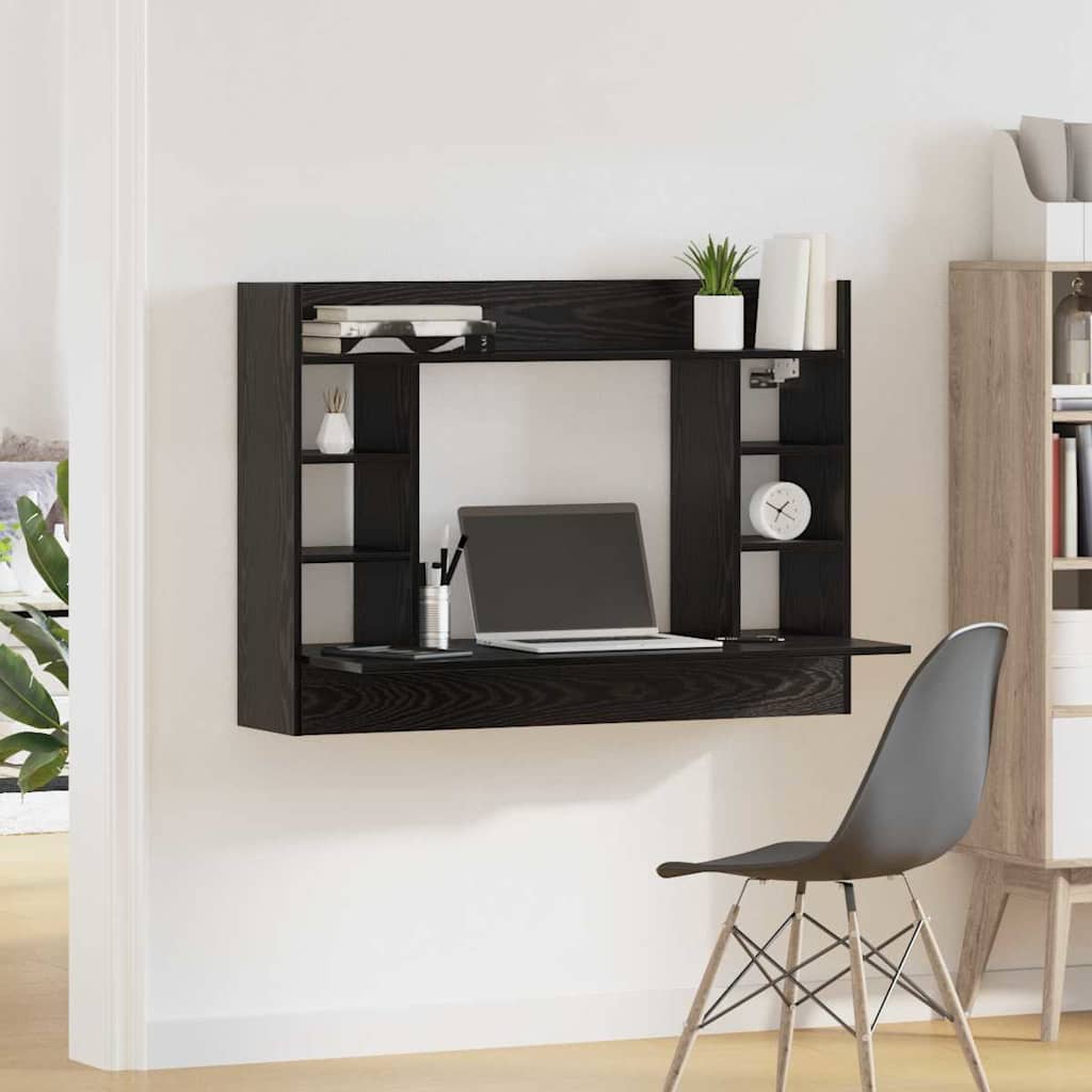 Bureau mural Chêne noir Bois d'ingénierie 105 x 48 x 75 cm