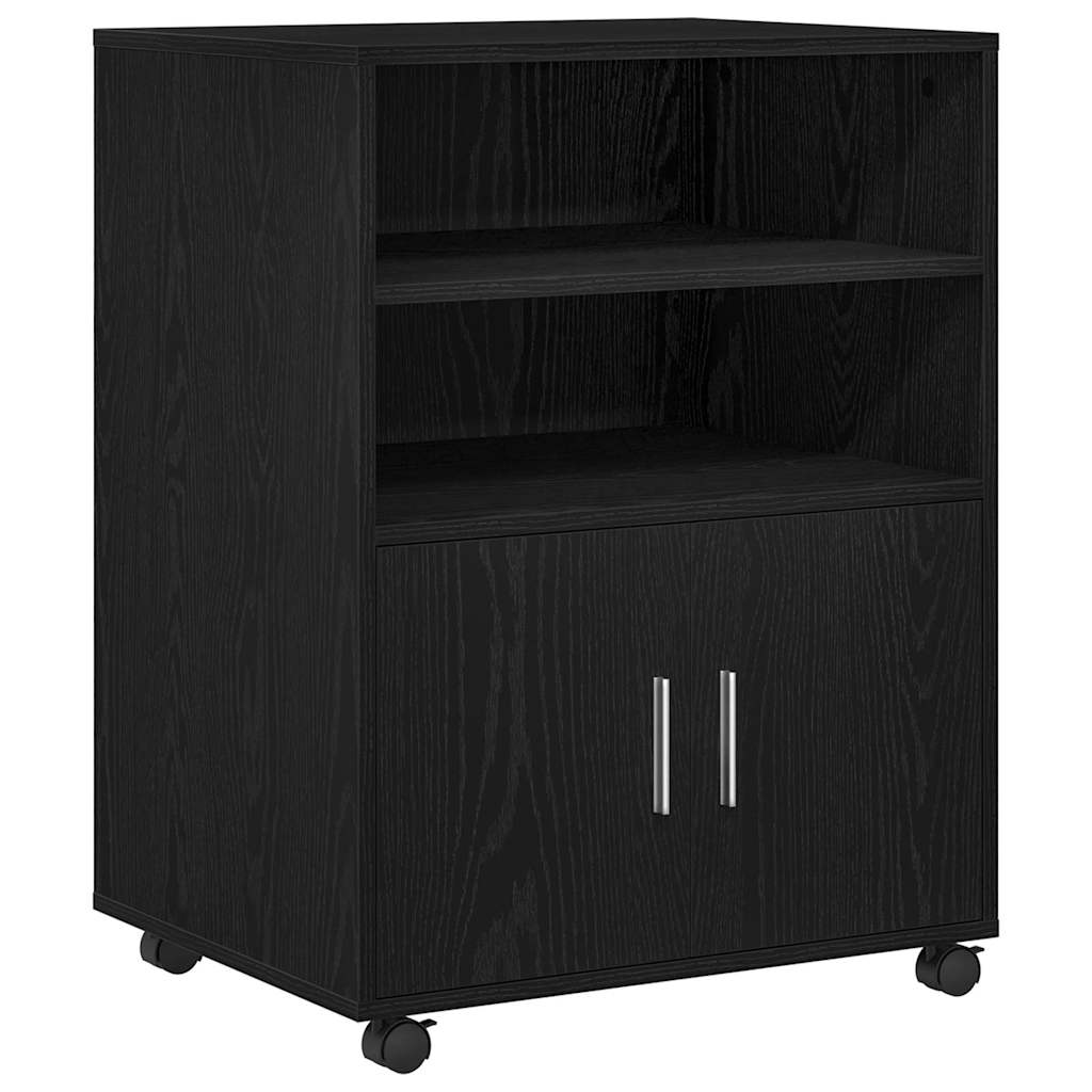 Armoire avec étagère avec roue Chêne noir 60 x 48 x 74,5 cm